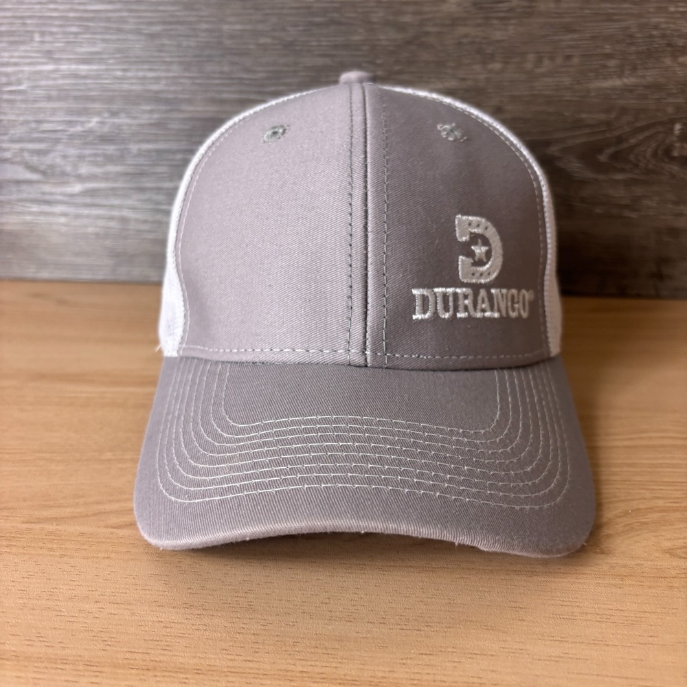 Durango Hat Cap Snap‎ Back Gray Mesh Trucker Embroidered Mens